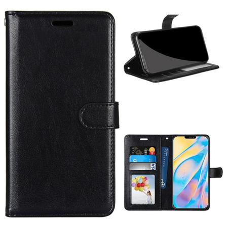 Iphone 12 / 12 Pro - Vintage Plånboksfodral - Svart Black Svart