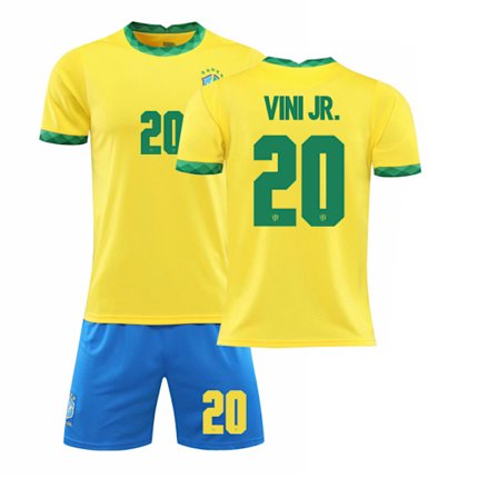 2021 Brasilien hem gul nr 10 Neymar nr 7 Paqueta nr 20 Vinicius fotbollströja set