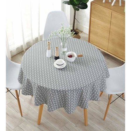 Rund bordsduk Bomull Linne Bordsdukar Enkla Twill Bordsduk Bordslinne Lämplig för Hem Kök Dekoration, Olika Storlekar grå 100cm grey