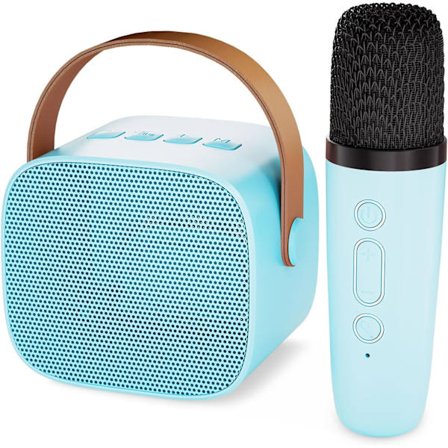 Mini Karaoke-maskine til børn og voksne, bærbar Bluetooth-højttaler med trådløs mikrofon, legetøjsmikrofon til småbørn til pigers og drenges 