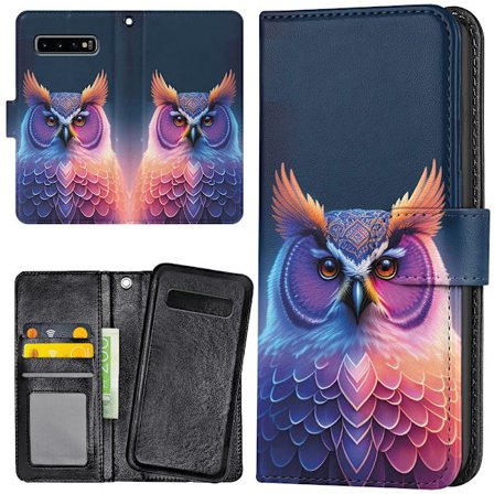 Samsung Galaxy S10 - Plånboksfodral/Skal Uggla