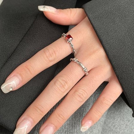 Retro dam s925 sterling silver iris öppen ring J280