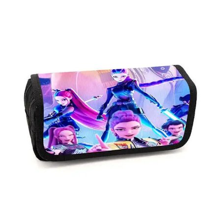 KPop Demon Hunters Penalhus Anime Perifer Oxford Klud Penalhus Skoleartikler Bærbare Holdbare Opbevaringsposer 1