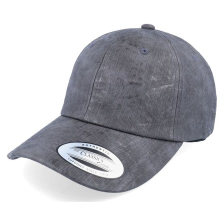 Yupoong - Grå unconstructed Keps - Low Profile Coated Dark Grey Dad Cap @ Hatstore