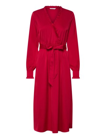 Frill Wrap Dress Red Bubbleroom