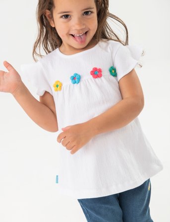 Boboli Knit T-Shirt - White - 104