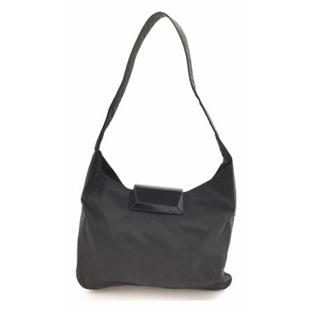 Prada Vintage Prada Black Nylon Shoulder Taske Sort, Dame Vintage Tasker, Størrelse: ONE Size