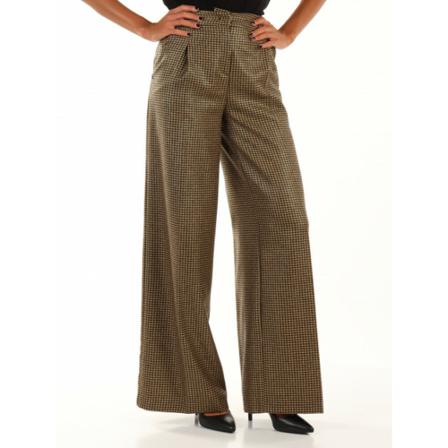 Manila Grace, Wide Trousers Zwart, Dames, Maat:M