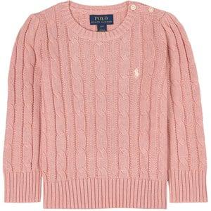 Kids - Ralph Lauren Adirondack Rose Heather Branded Cable Knit Sweater 4 Years - Jumpers and knitwear - 4 years - Pink - Mädchen