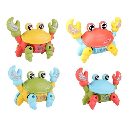 Elektrisk Krabbe Leke Lys og Musikk Batteridrevet Trekk Snor Søt Krabbe Går Sideveis [YATOY]