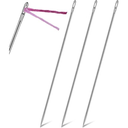 Håndsyerske 3 stk 12 tommers møbeltrekk lang rett rustfritt stål