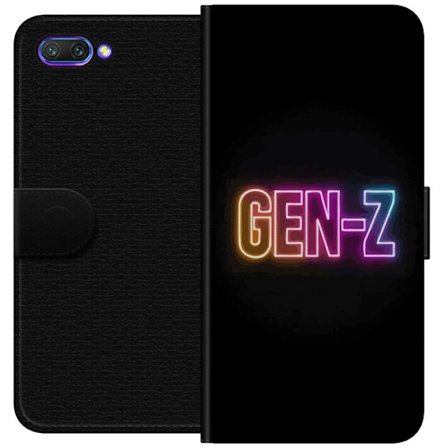 Kompatibel Tegnebogsetui til Honor Honor 10 Neontekst Gen Z i farverigt lys mod en mørk baggrund i moderne digital stil