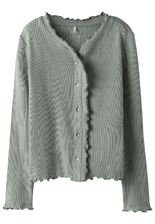 Name It NKFBACDO LS SLIM SHORT TOP Skjortor & blusar Dam Grå 116