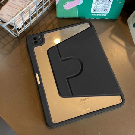 Fodral för iPad Pro 2018 11" 360° Roterande Elegant Svart Klistermärke Transparent