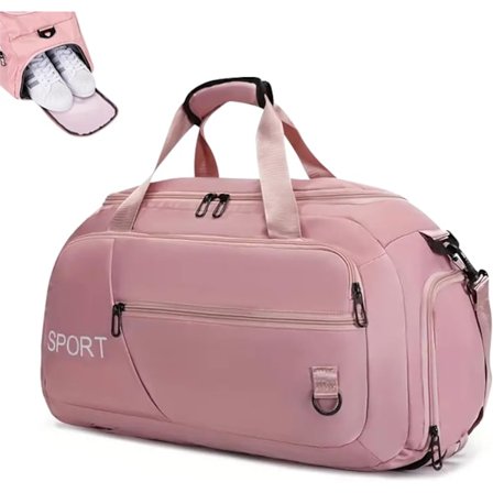 Sport Gymbag for menn og kvinner, Yoga Gymbag, Reise Duffelbag med Skoskap og Vått Rom