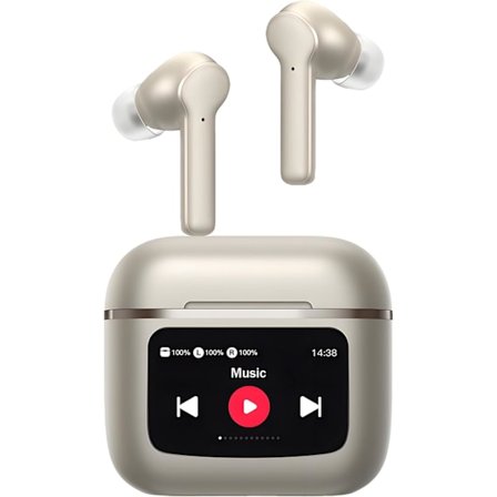 Bluetooth-hörlurar HiFi Stereo, LED Smart Touch Screen Öronproppar, ANC Brusreducerande Öronproppar med Mikrofon, In-Ear Hörlurar för iOS/Android (