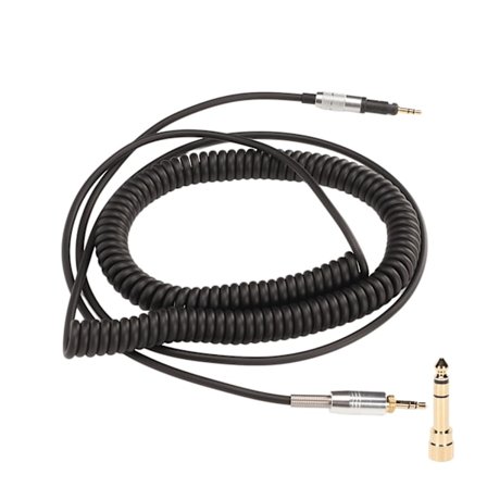Hörlurskabel Spiral HiFi 3,5 mm till 2,5 mm Stereoljud Spiral Kabel för Sennheiser HD6 HD7 HD8 HD515 HD518 HD558 HD598