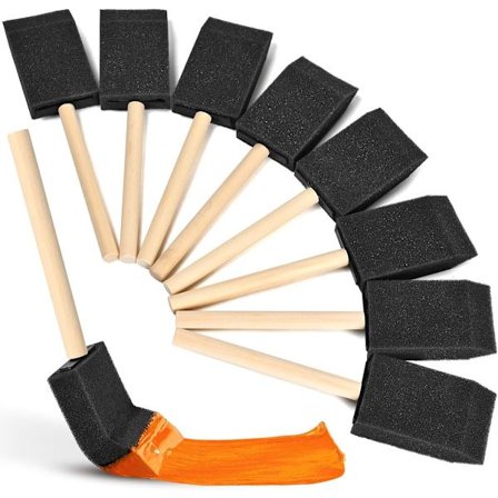 Skum pensler - 8 stk, 4 cm bred - Svampe pensler til glat maling