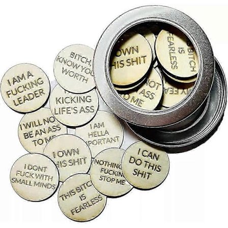 Mini svärande affirmations-CD-skivor, set med 13 söta skivor