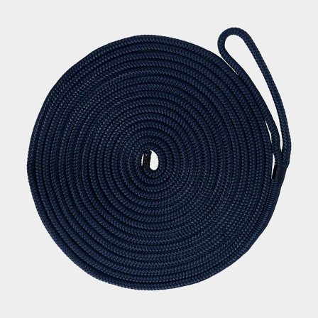 Cima d'ormeggio con occhio impiombato Robline Vinga, doppia treccia in poliestere, Ø14 mm, 12 metri, blu marino