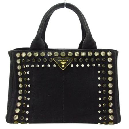 Prada Vintage Pre-owned Cotton totes Sort, Dame Vintage Tasker, Størrelse: ONE Size