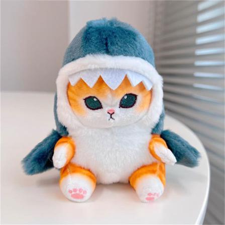 E Shark Cat Fried Shrimp Cat Plyschhänge Doll Car Bag Decorat