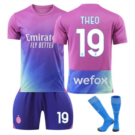 2324 AC2 bortapaket 9 Giroux 10 Leo 11 Prisic 19 Teo fotbollströja NO.19 with socks 26#145-150cm