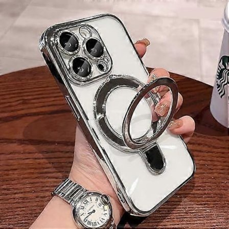 Ring Cover til iPhone 16 Pro Max Cover Støtteben Kompatibel med MagSafe Indbygget Kameralinsebeskytter Stødsikkert Telefoncover til iPhone 16 ProMax