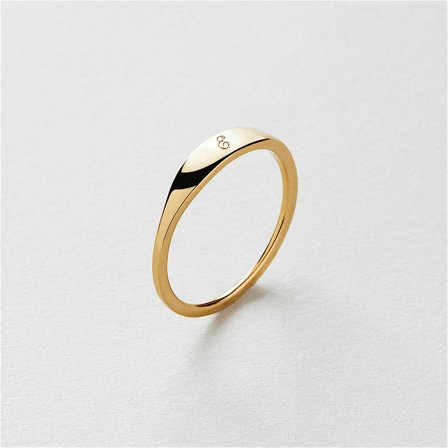 Alice Ring Gravyr - 24K Guldpläterat Sterling Silver - Safira