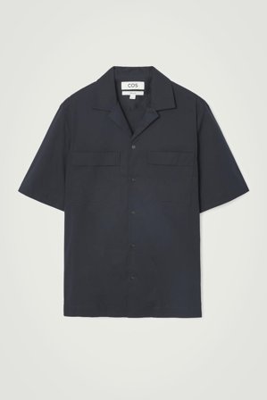 COS Men's Utility Cotton Short Sleeve Shirt in Blue