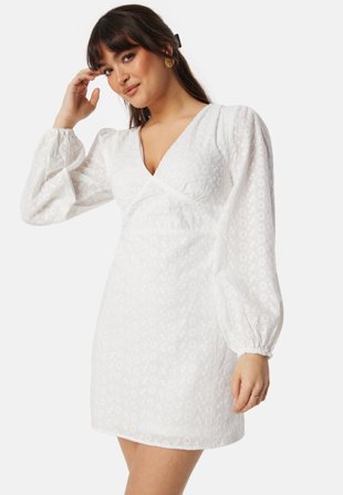 VILA - Vimalina L/S short dress - Cloud Dancer