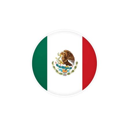 Rundt klistermærke - Mexico - 2 cm - PVC - 1000 stykker - Vandbaseret lim
