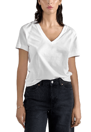 Bread & Boxers V-Neck regular Linnen Dam Vit M