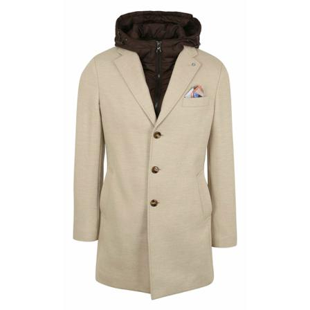 Blue Industry, Single-Breasted Coats Beige, Heren, Maat:L,polyester