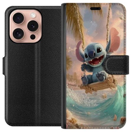 Kompatibelt Plånboksfodral till Apple Apple iPhone 16 Pro Disney Stitch blå alien söt figur samlarobjekt