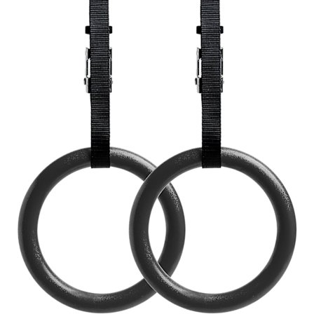 Gymnastikkringer med justerbare stropper, metallspenner og manual - Hjemmegym (Sett med 2) - Sklisikre for trening, styrketrening, fitness, pull-ups