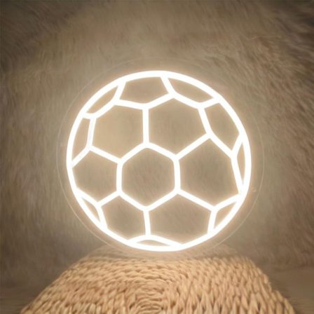 Fodbold Neonskilt, Dæmpbare LED Neonskilte til Vægdekoration, Fodbold Neonlys USB Drevet, Sports Neonskilt til Soveværelse, Sportshule