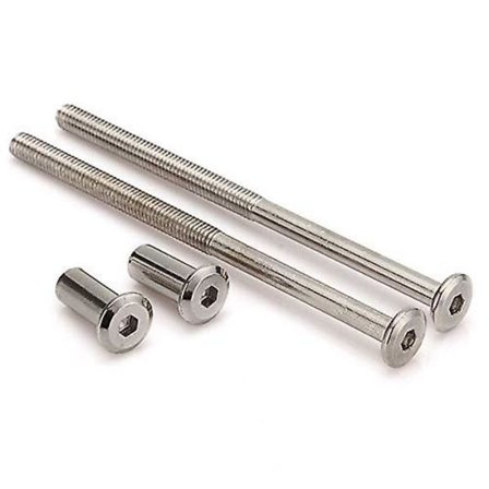 10 stk. M6 møbelsamlingsforbindelsesbolt og hætte møtriksæt til brug for seng, barneseng, bolte, sekskantdrev, sokkelhættebolte - sekskantnøgleskruer 