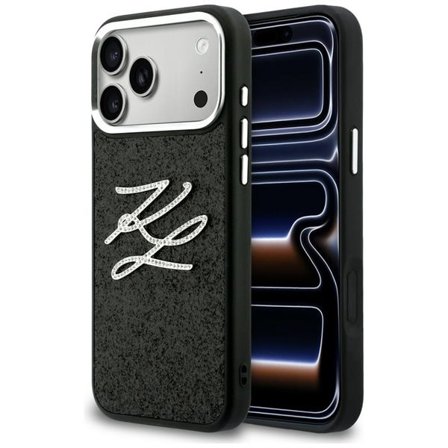 Karl Lagerfeld IML Glitter KL Diamond Logo Fodral för iPhone 17 Pro Max - Svart