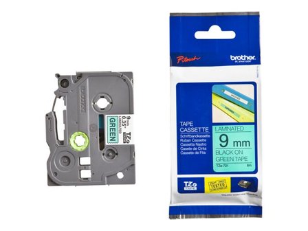 Brother Tape TZE721 9mm svart på grön - Lyreco - Kontorsmaskiner - Märkmaskiner och tape - Tape - Brother TZ