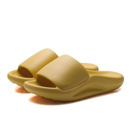AVEKI Dame Anti-Skrid Pude Slide Tøfler Fortykket Sål Hurtigtørrende Badeværelse Brusebad Sandaler, Gul, Størrelse: 38/39