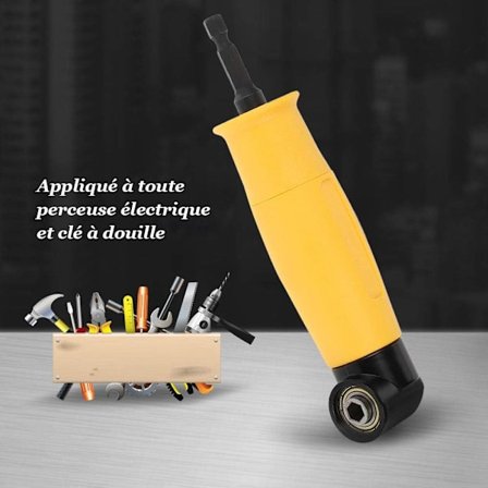 90 Graders Høyre Vinkel Bor Adapter Gul Vinkelhode Skrue, ZQKLA