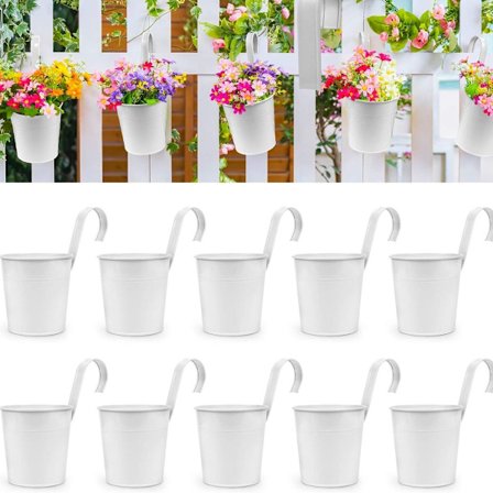 10 stk Hengeblomsterpotter Metall Jern Veggplanter