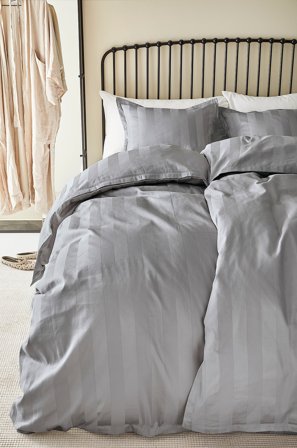 Jotex - Dynetrekk Lys grå - LEONA - Kjøp Sengesett hos Jotex