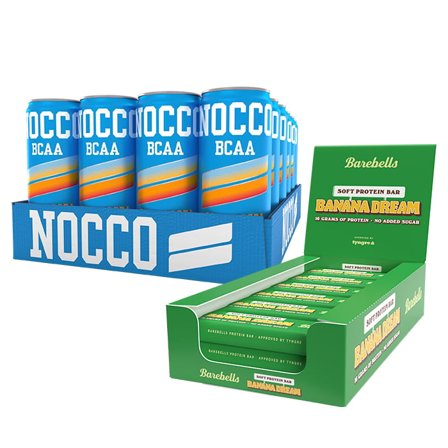 24 x NOCCO, 330 ml + 12 x Barebells Protein Bar, 55 g