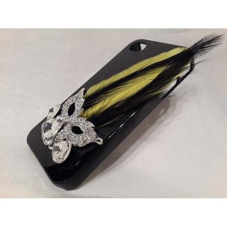 Apple Iphone 4 4S Fodral Skal Case Med Fågelfjäder (Gul)