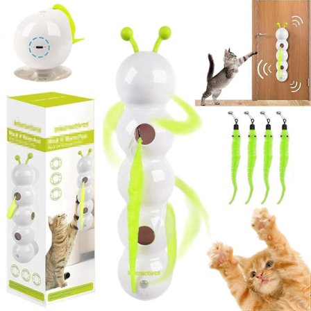 Katte Legetøj - Interaktiv Sugekop Orm Legetøj til Katte, Væg- og Vinduesmonteret Design, Engagerende Leg for Kattevenner[D]