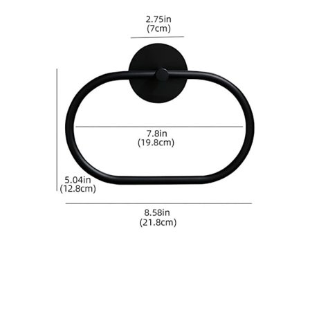 Handduksring Badhanddukshållare SVART OVAL OVAL