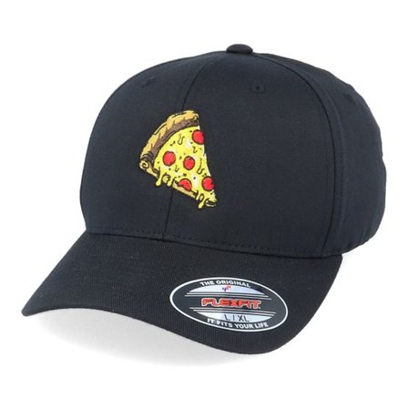 Iconic - Svart flexfit Keps - Pizza Slice Of Heaven Black Flexfit @ Hatstore