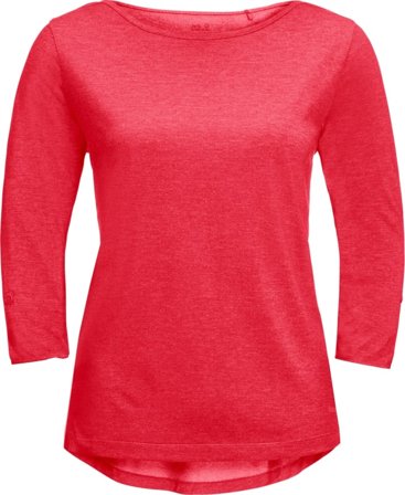 Jack Wolfskin Women's Coral Coast 3/4 Tee Women long-sleeved sweaters Red M